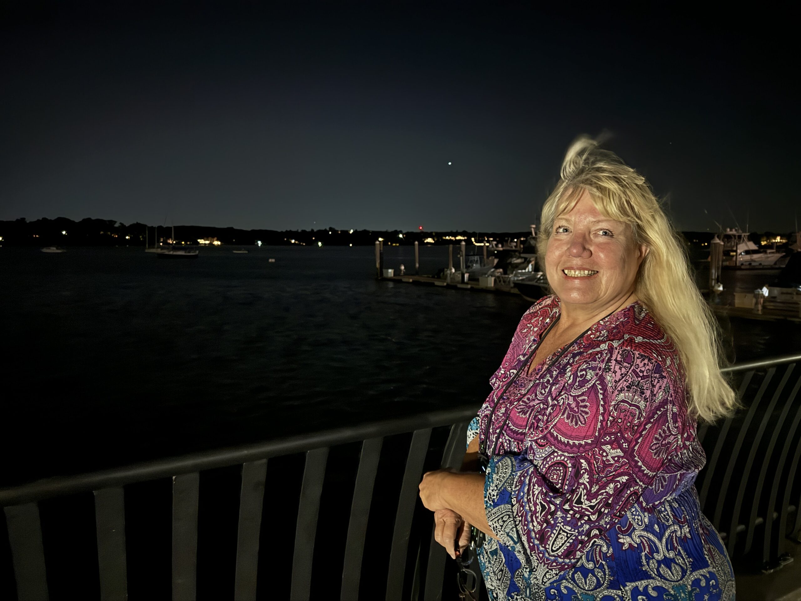 Deborah Beard looks for the northern lights in Marine Park 10102024
