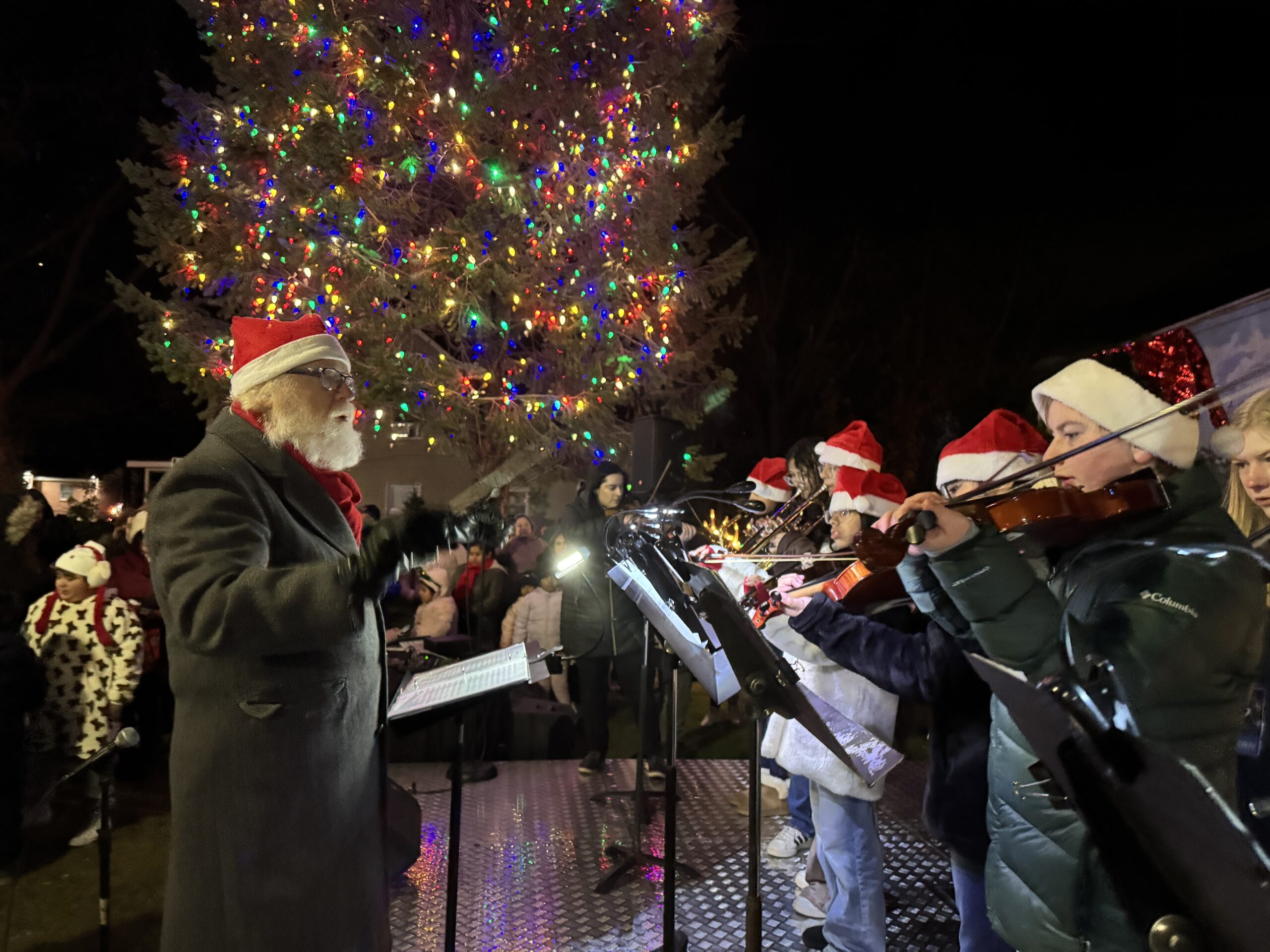 West Side Tree lighting Johnny Jazz Park 12062024
