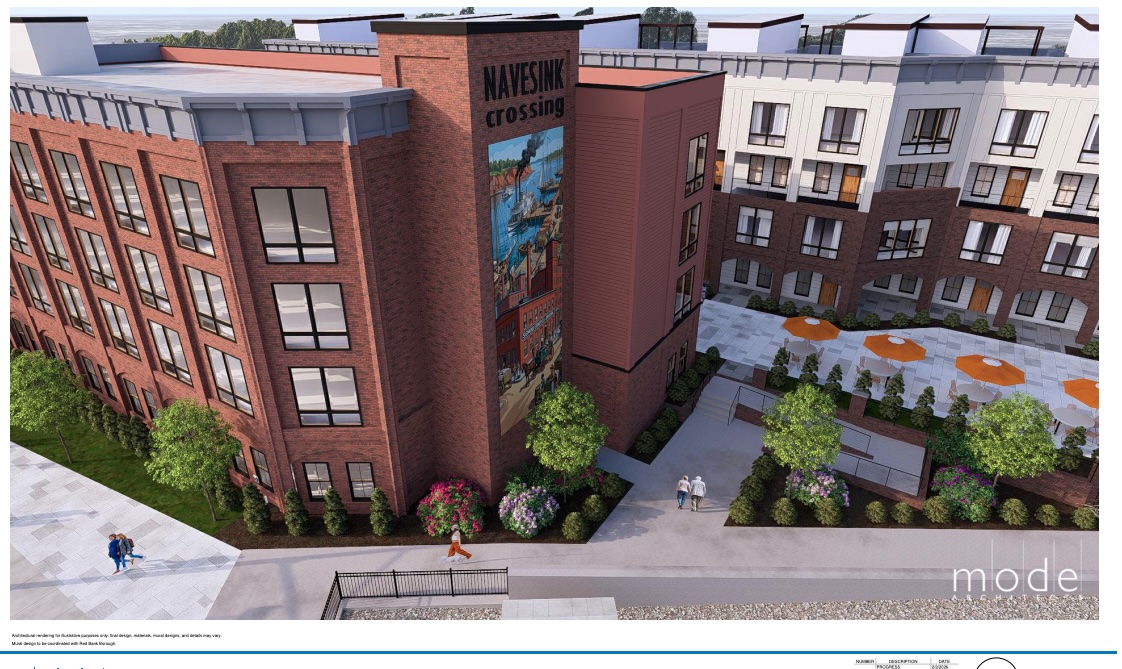 A rendering of the proposed project for 26-28 Shrewbury Avenue included in the the rehabilitation plan by borough planner BFJ Planning.