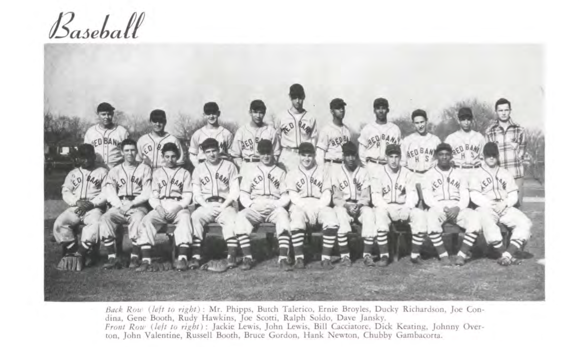 1951 Red Bank High School baseball
