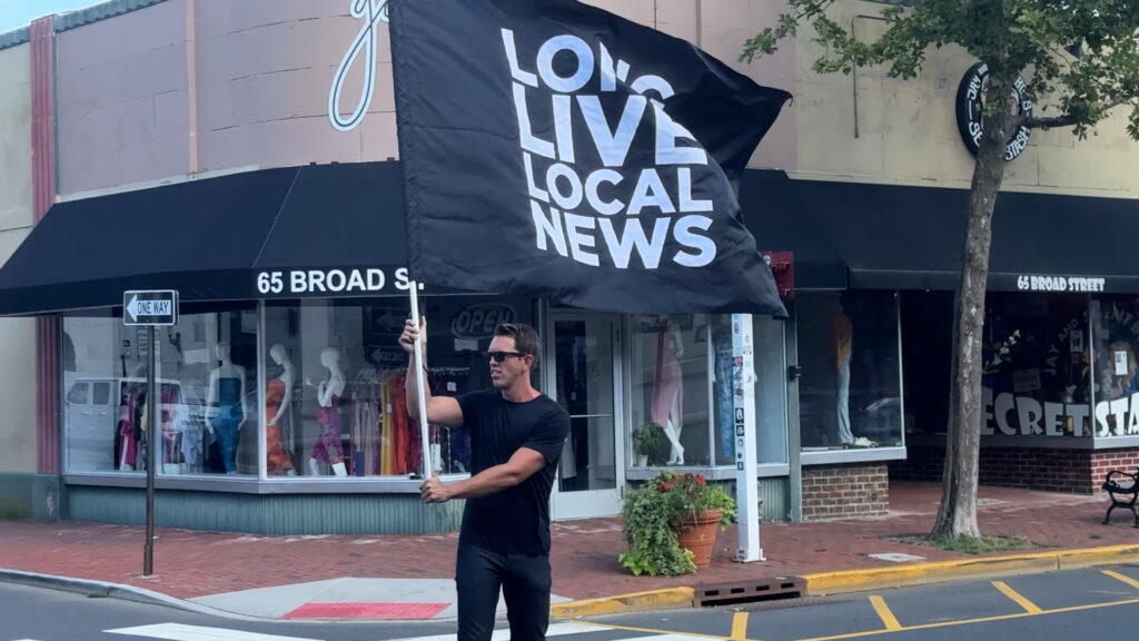 Kenny Katzgrau 082025 Long Live Local News flag Broad Street