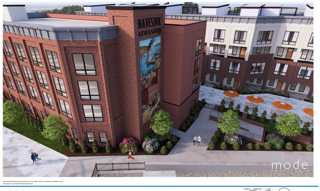 A rendering of the proposed project for 26-28 Shrewbury Avenue included in the the rehabilitation plan by borough planner BFJ Planning.